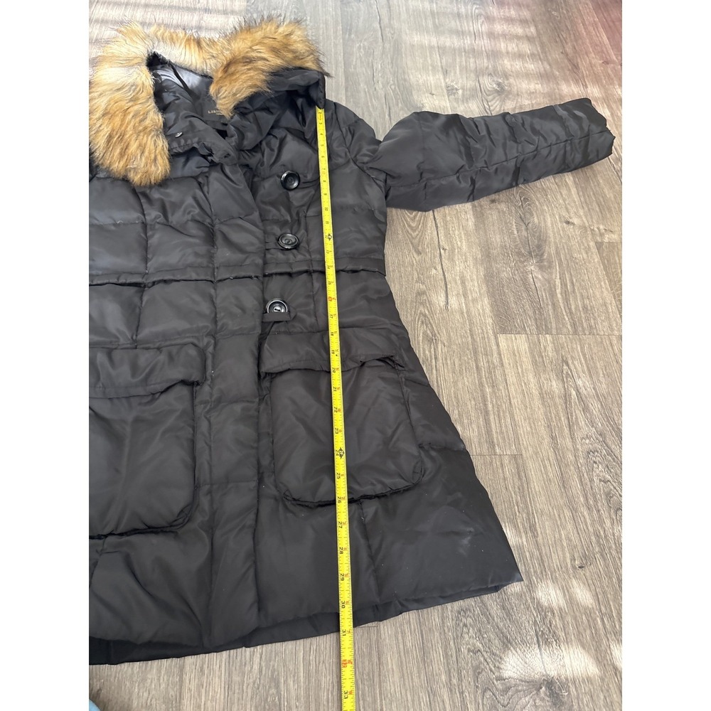 LISHIFENDI Women's Black‎ Puffer Coat with Faux Fur Hood Size M - Picture 11 of 11
